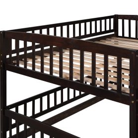 Full Over Full Low Bunk Bed With Slide, Fence And Ladder 31 Full Over Full Low Bunk Bed With Slide, Fence And Ladder