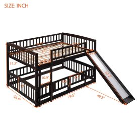 Full Over Full Low Bunk Bed With Slide, Fence And Ladder 28 Full Over Full Low Bunk Bed With Slide, Fence And Ladder