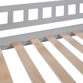 Twin Size Loft Bed With Stairway, Two Drawers And Slide