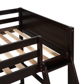 Wooden Twin Size Loft Bed With Ladder