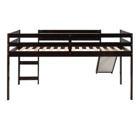 Twin Size Loft Bed With Slide, Multifunction Design