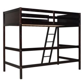 Wooden Twin Size Loft Bed With Ladder