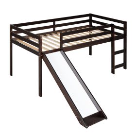 Twin Size Loft Bed With Slide, Multifunction Design