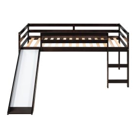 Twin Size Loft Bed With Slide, Multifunction Design