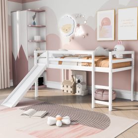 Home 31 Twin Loft Bed With Slide, Multifunctional Design