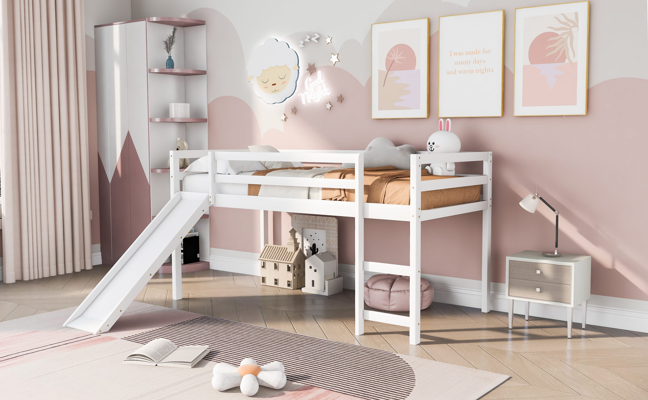 Twin Loft Bed With Slide, Multifunctional Design 18 Twin Loft Bed With Slide, Multifunctional Design