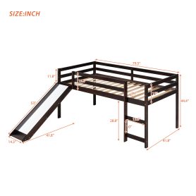 Twin Size Loft Bed With Slide, Multifunction Design