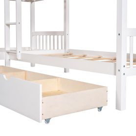 L-Shaped Twin over Twin Size Bunk Bed With Drawer 26 L-Shaped Twin over Twin Size Bunk Bed With Drawer