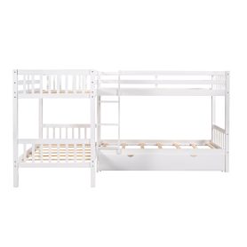 L-Shaped Twin over Twin Size Bunk Bed With Drawer 33 L-Shaped Twin over Twin Size Bunk Bed With Drawer