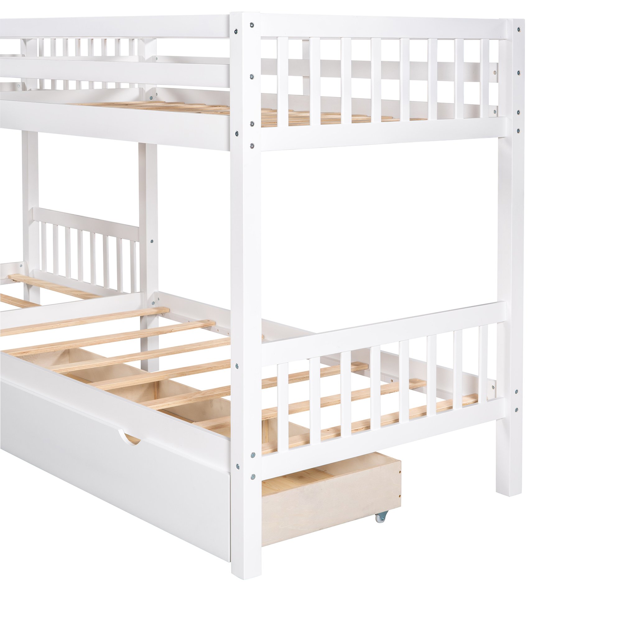 L-Shaped Twin over Twin Size Bunk Bed With Drawer 9 L-Shaped Twin over Twin Size Bunk Bed With Drawer