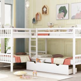 L-Shaped Twin over Twin Size Bunk Bed With Drawer 20 L-Shaped Twin over Twin Size Bunk Bed With Drawer
