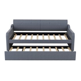 Twin Size Upholstery DayBed with Trundle and USB Charging