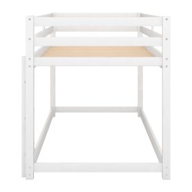 Twin over Twin Floor Bunk Bed with Ladder