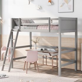 Solid Wood Twin Loft Bed with Ladder 33 Solid Wood Twin Loft Bed with Ladder