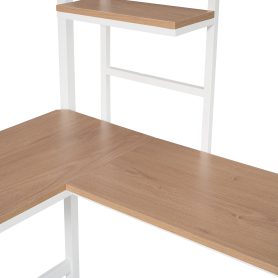 Metal Twin Loft Bed With Desk, Guardrail And Shelve