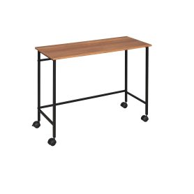 Metal Twin Size Loft Bed With Movable Desk And Shelves