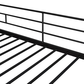 Metal Twin Size Loft Bed With Movable Desk And Shelves