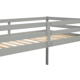Twin Loft Bed With Staircase and Guardrail