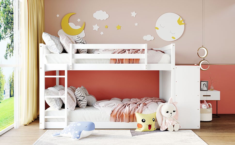 Full Over Full Bunk Bed With 4 Drawers And 3 Shelves 22 Full Over Full Bunk Bed With 4 Drawers And 3 Shelves