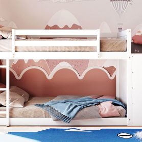 Twin Over Twin Bunk Bed With 4 Drawers And 3 Shelves