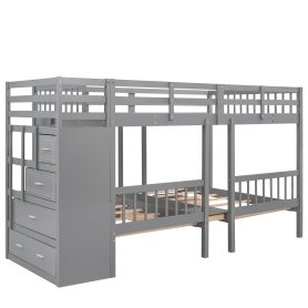 Full Over Twin & Twin Bunk Bed With Drawers And Guardrails 30 Full Over Twin & Twin Bunk Bed With Drawers And Guardrails