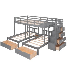 Full Over Twin & Twin Bunk Bed With Drawers And Guardrails 26 Full Over Twin & Twin Bunk Bed With Drawers And Guardrails
