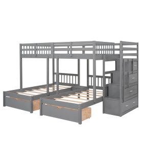 Full Over Twin & Twin Bunk Bed With Drawers And Guardrails 28 Full Over Twin & Twin Bunk Bed With Drawers And Guardrails