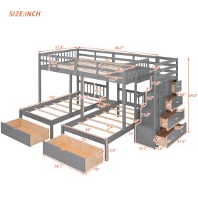 Full Over Twin & Twin Bunk Bed With Drawers And Guardrails 32 Full Over Twin & Twin Bunk Bed With Drawers And Guardrails