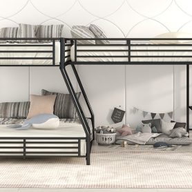 L-Shaped Twin over Full Bunk Bed with Twin Size Loft Bed,Built-in Desk and Slide