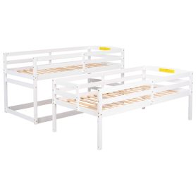 Separate Design Twin over Twin over Twin Bunk Bed with Storage Staircase