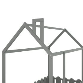 House Twin Size Wood Bed Frame With Fence, Slats Are Not Included