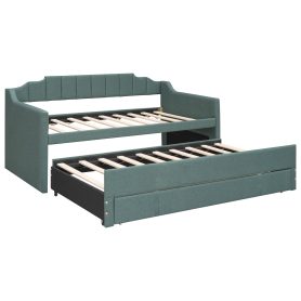 Twin Size Upholstered Daybed With Trundle And Three Drawers