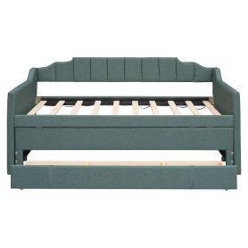 Twin Size Upholstered Daybed With Trundle And Three Drawers