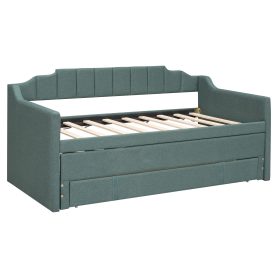 Twin Size Upholstered Daybed With Trundle And Three Drawers