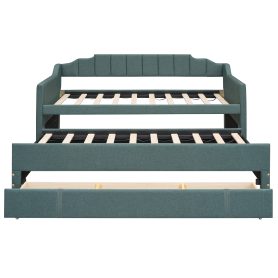 Twin Size Upholstered Daybed With Trundle And Three Drawers