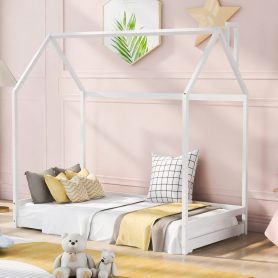 Twin Size Wood House Bed
