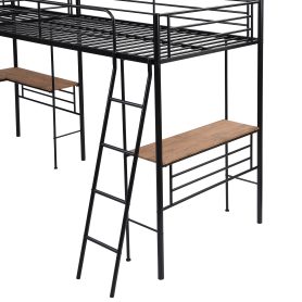Twin Size Metal Loft Bed With Two Built-in Desks 20 Twin Size Metal Loft Bed With Two Built-in Desks