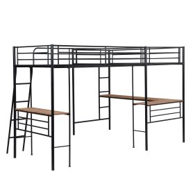 Twin Size Metal Loft Bed With Two Built-in Desks 23 Twin Size Metal Loft Bed With Two Built-in Desks
