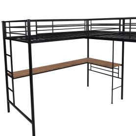 Twin Size Metal Loft Bed With Two Built-in Desks 21 Twin Size Metal Loft Bed With Two Built-in Desks