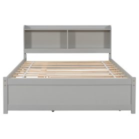 Full Size Platform Bed With Trundle and Bookcase