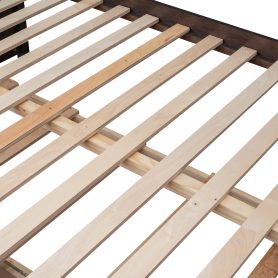 Wooden Twin over Full Bunk Bed With Twin Size Trundle and 3 Drawers