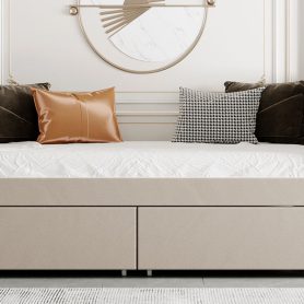 Upholstered Twin Size Daybed With Drawers