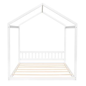 Queen Size Wooden House Bed with Headboard