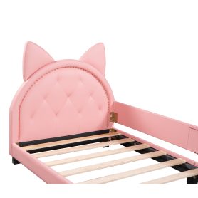 Twin Size Upholstered Daybed with Bunny Ears Headboard