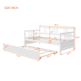 Wooden Twin Size Daybed With Twin Size Trundle