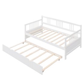 Wooden Twin Size Daybed With Twin Size Trundle