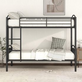 Twin Over Twin Metal Bunk Bed, Divided Into Two Beds