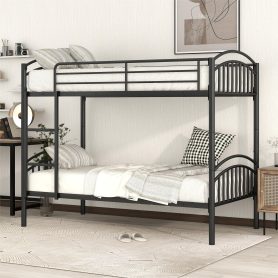 Twin Over Twin Metal Bunk Bed, Divided Into Two Beds