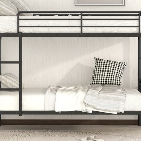 Twin Over Twin Metal Bunk Bed, Divided Into Two Beds