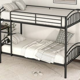 Twin Over Twin Metal Bunk Bed, Divided Into Two Beds